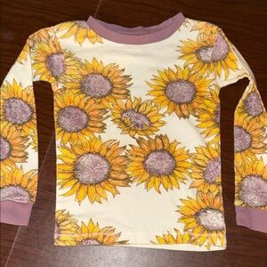 Burt’s Bees 3T Sunflower Print Kids Pajama Long Sleeve Shirt